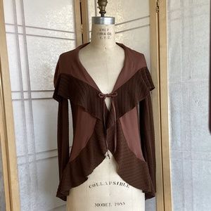 Pile Ou Face Two-Tone Brown Sweater, SizeT1(Small)